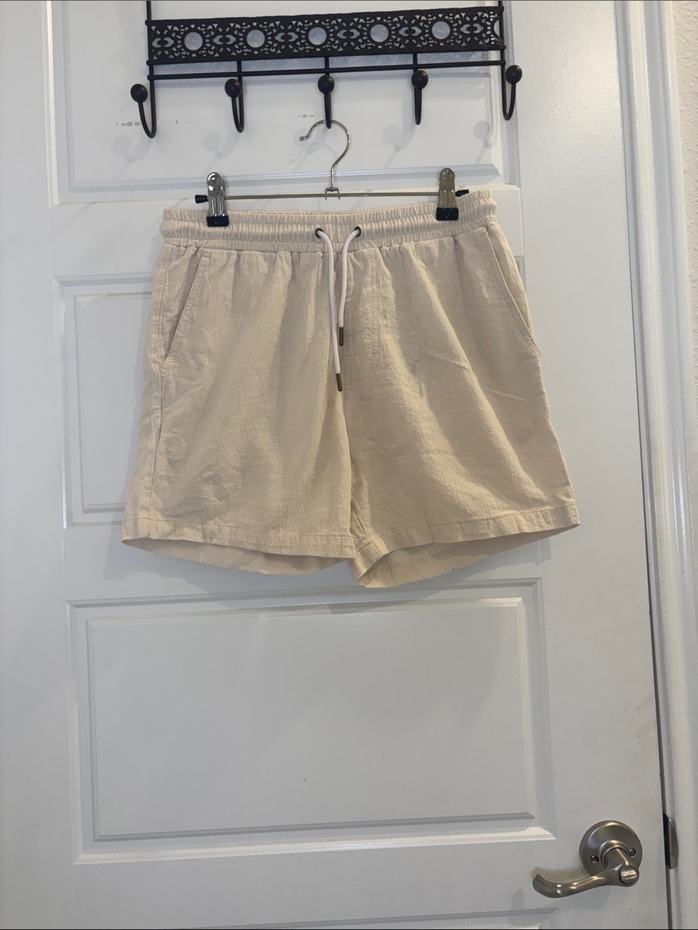 Dandy Del Mar Cream Drawstring Resort Shorts Size S
